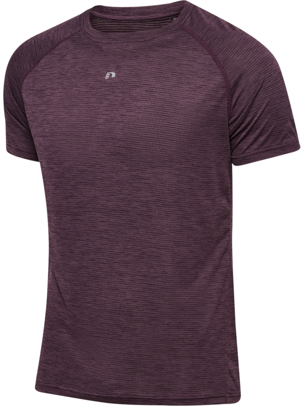Men's plum short-sleeve training t-shirt, front product shot