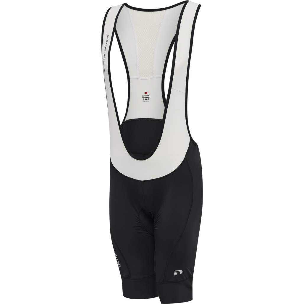 Men's cycling bib shorts in black/white, product shot
