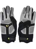 Black and red cycling gloves, palm view