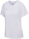 Women's white running t-shirt, product shot