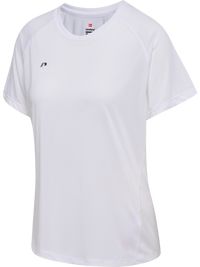 Women's white running t-shirt, product shot