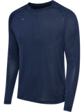 Men's long-sleeve running shirt in Black Iris, product shot