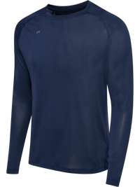 Men's long-sleeve running shirt in Black Iris, product shot