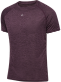 Men's plum short-sleeve training t-shirt, front product shot