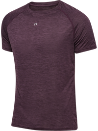 Men's plum short-sleeve training t-shirt, front product shot