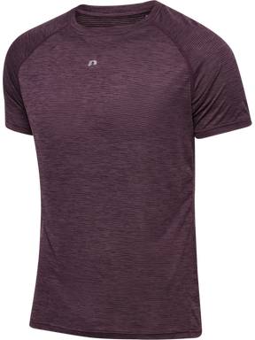 Men's plum short-sleeve training t-shirt, front product shot