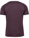 Men's plum short-sleeve training t-shirt, back product shot