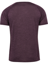 Men's plum short-sleeve training t-shirt, back product shot