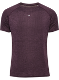 Men's plum short-sleeve training t-shirt, detail