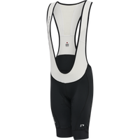 Men's cycling bib shorts in black/white, product shot
