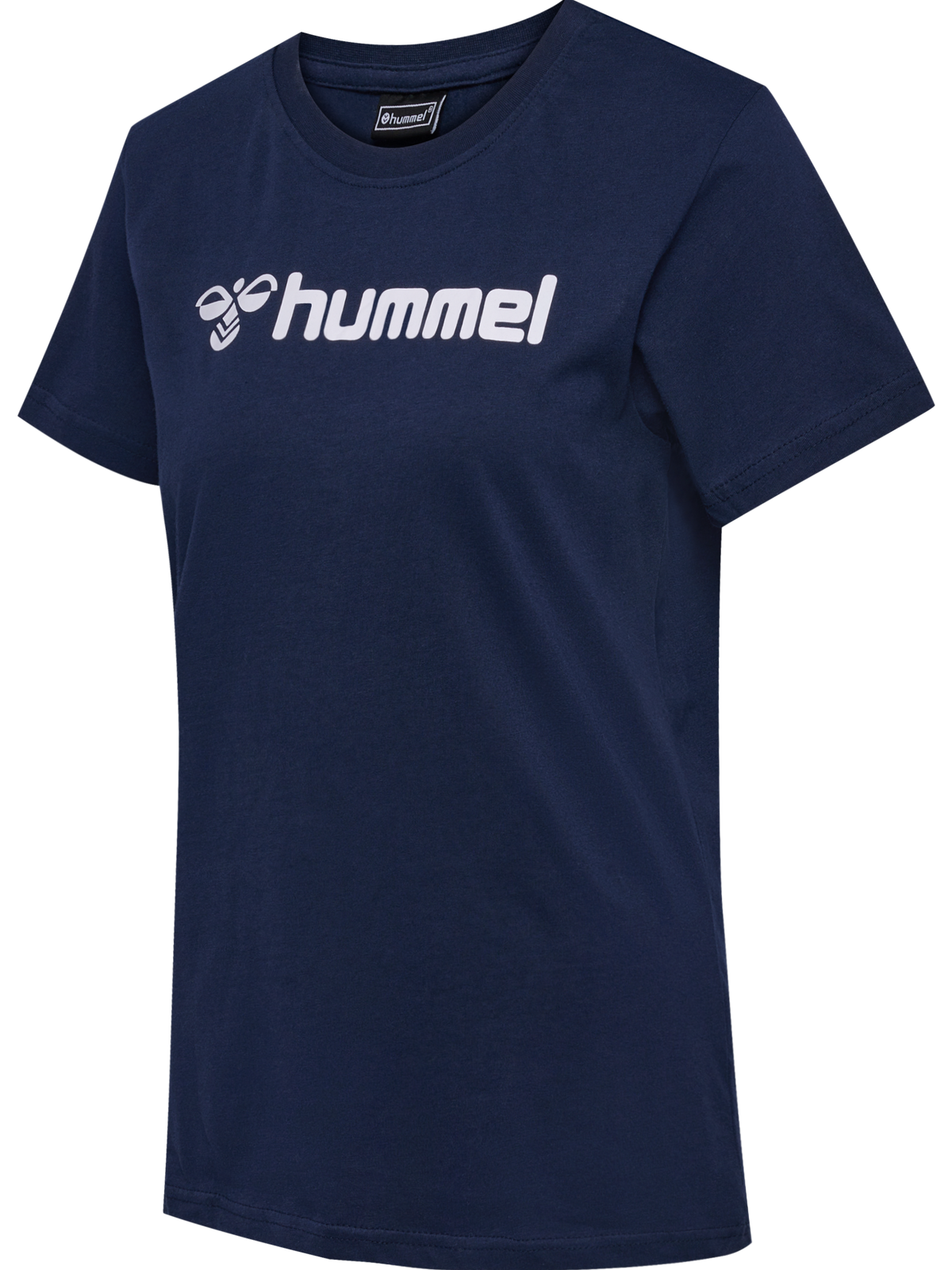 Women's navy cotton t-shirt, product shot
