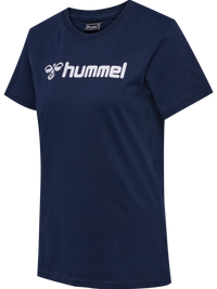Women's navy cotton t-shirt, product shot