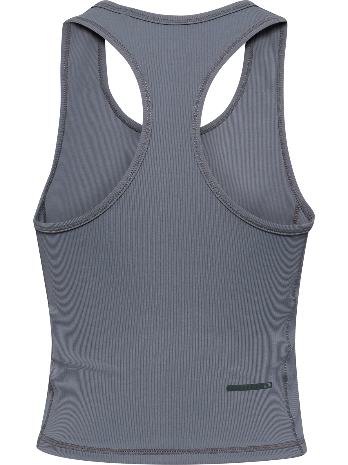 Grey rib training top, back product shot