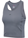 Grey rib training top, front product shot