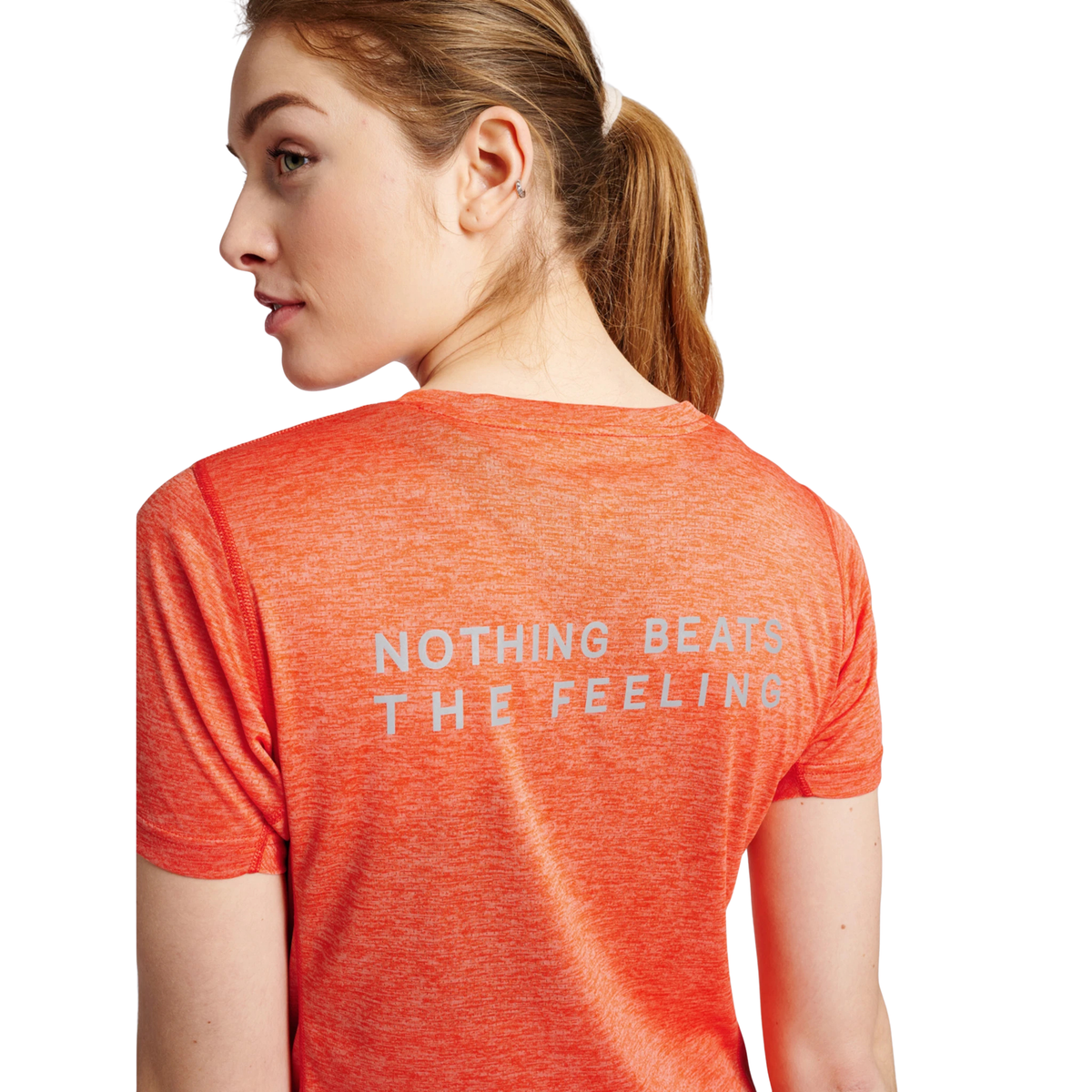T-shirt Statement Mulher Manga Curta — Spicy Orange Melange