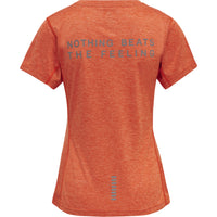 T-shirt Statement Mulher Manga Curta — Spicy Orange Melange