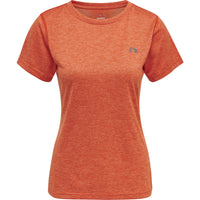 T-shirt Statement Mulher Manga Curta — Spicy Orange Melange